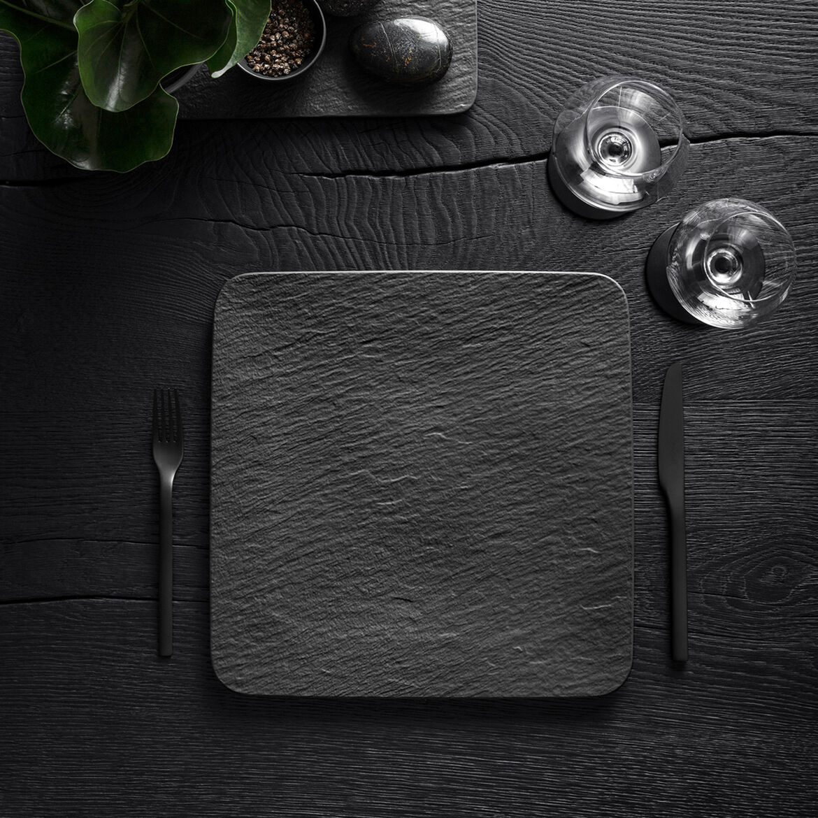 Piatto Portata Quadrato MANUFACTURE ROCK Nero - immagine 3