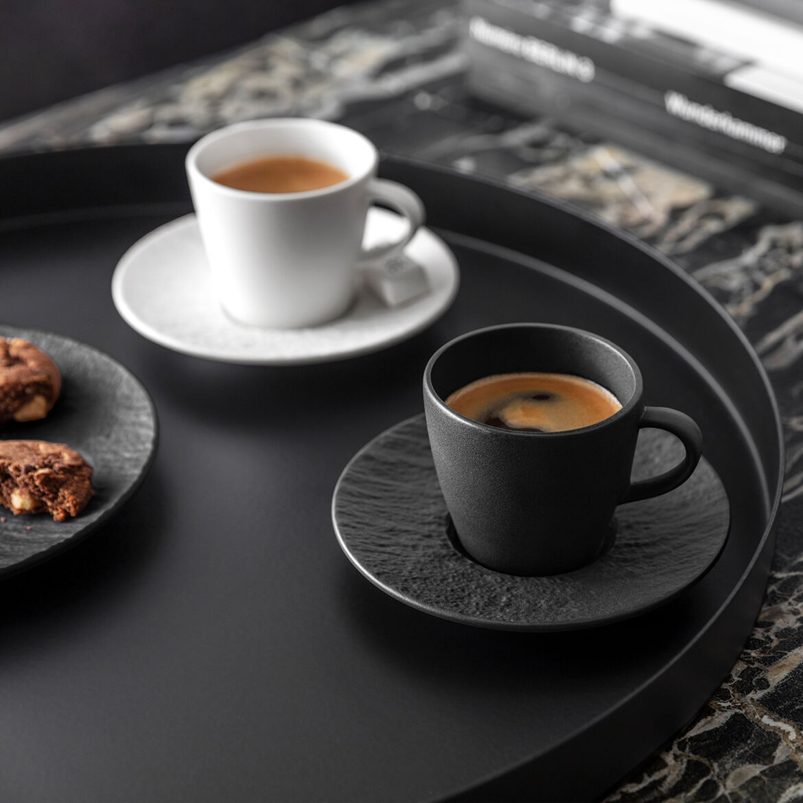 Set 6 Tazzine Caffè con Piattino MANUFACTURE ROCK Nero - immagine 4