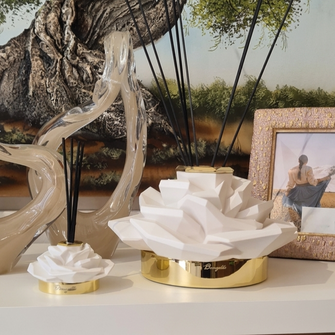 Diffusore Rosa Piccolo Bianco e Oro - immagine 2